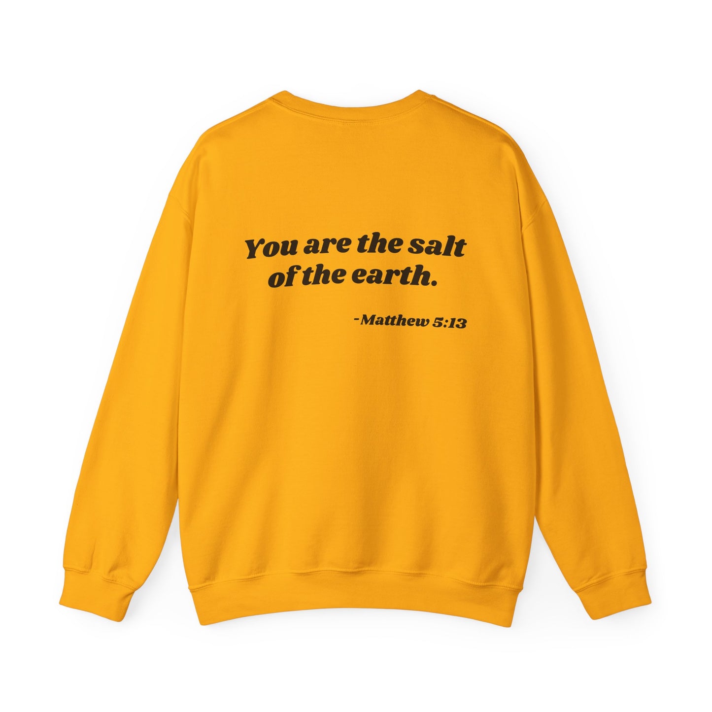 Salty Sweatshirt | 'You are the salt of the earth' Matthew 5:13 (back)