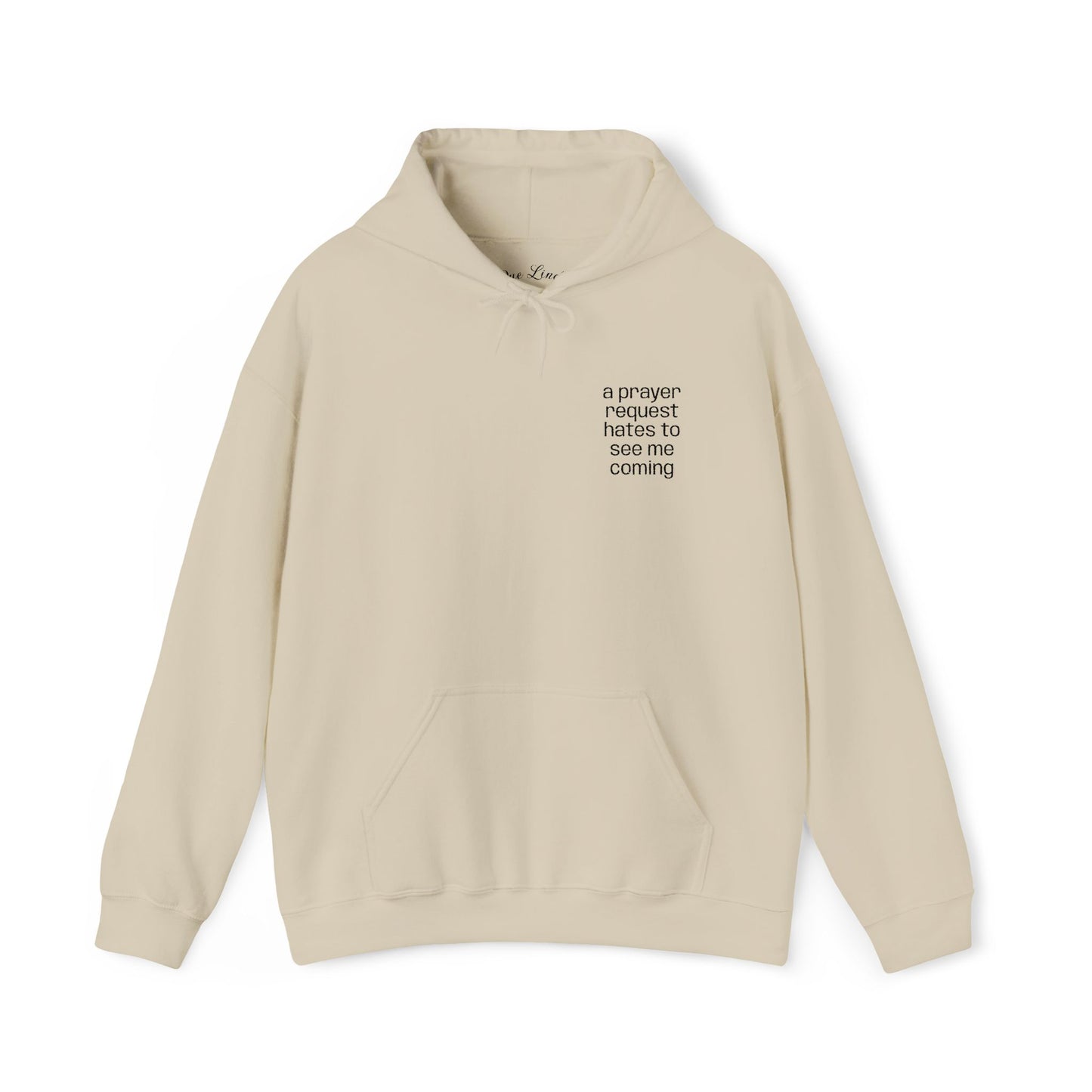 "a prayer request hates to see me coming," Hooded Sweatshirt