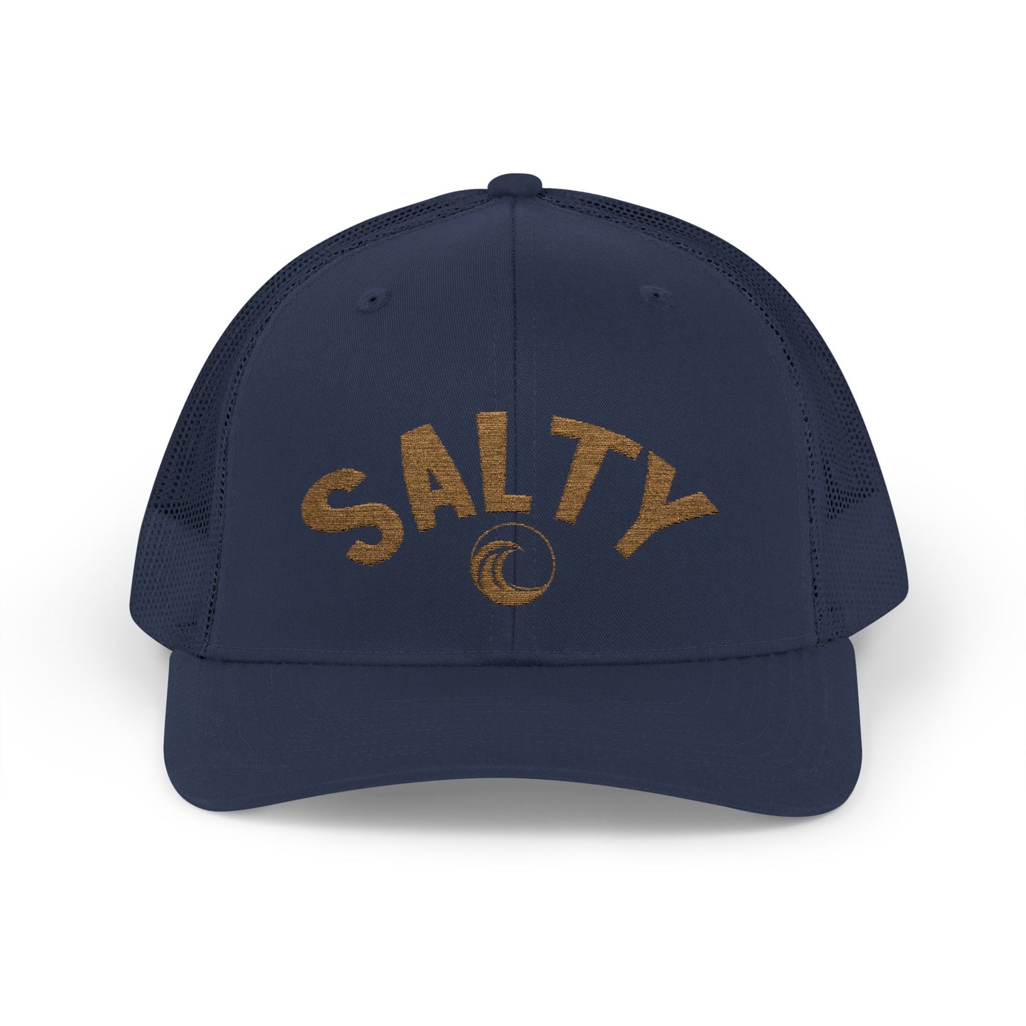 Salty Trucker Hat | 'Old Gold' Text Snapback
