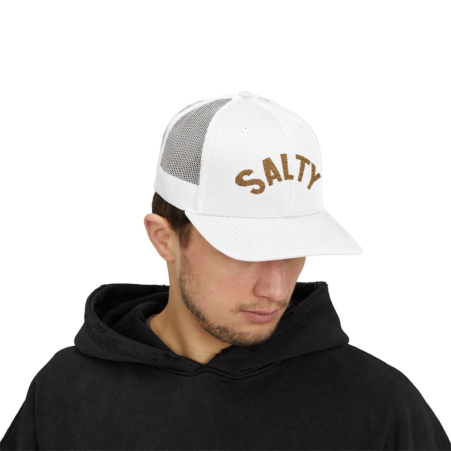 Salty Mama Trucker Hat | 'Old Gold' Text Snapback Cap