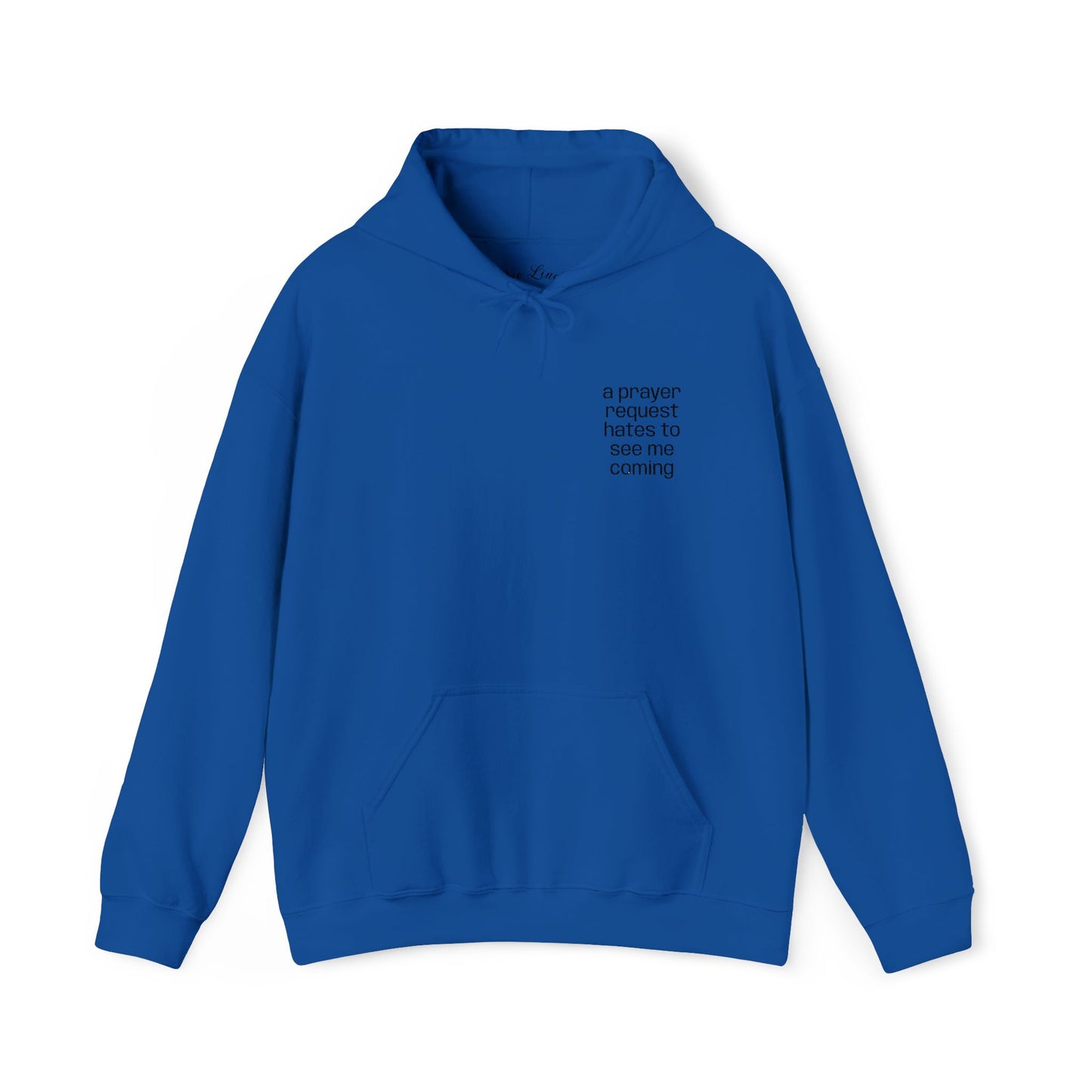 "a prayer request hates to see me coming," Hooded Sweatshirt