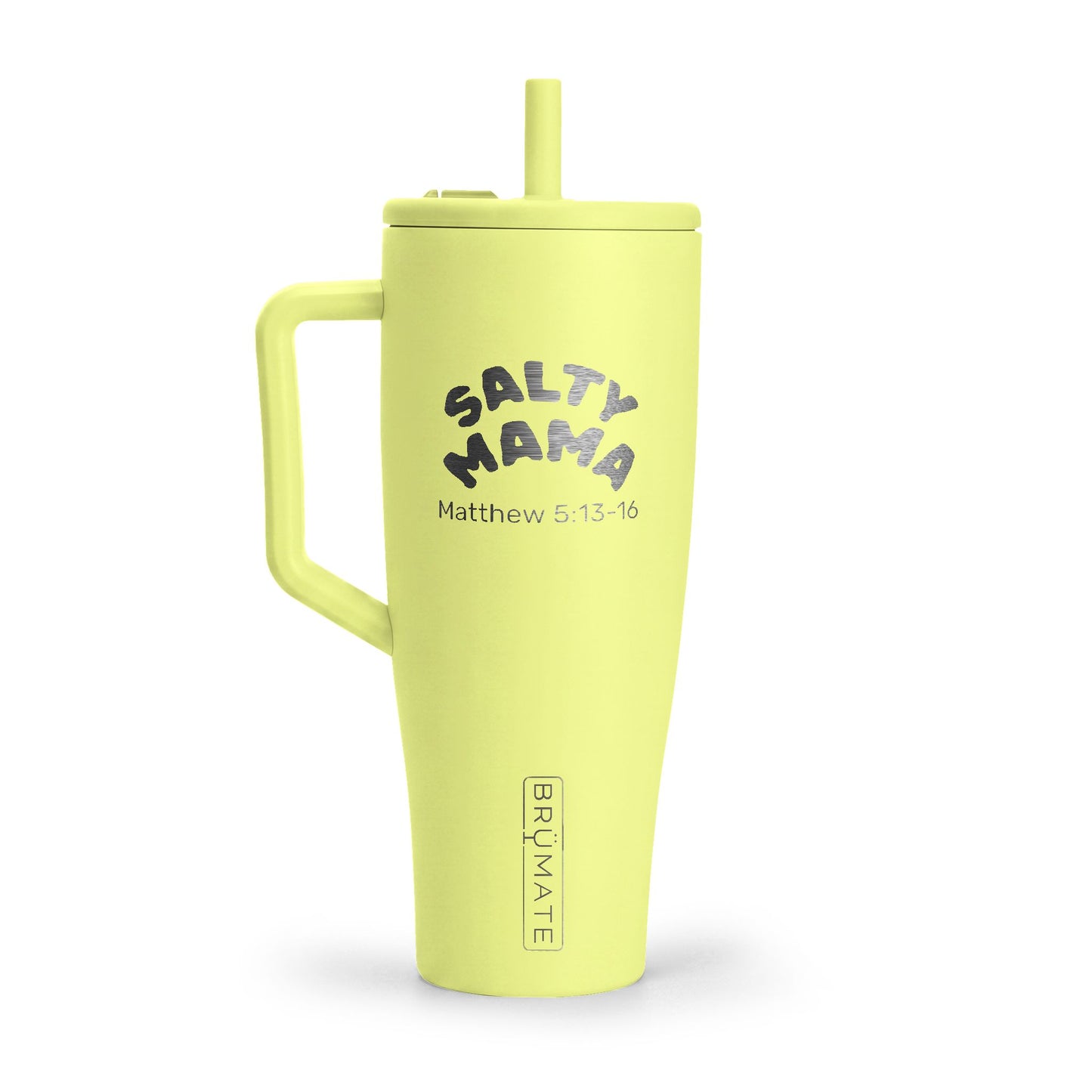 Insulated 40oz Tumbler – "Salty Mama" Engraved Travel Mug with Lid & Handle