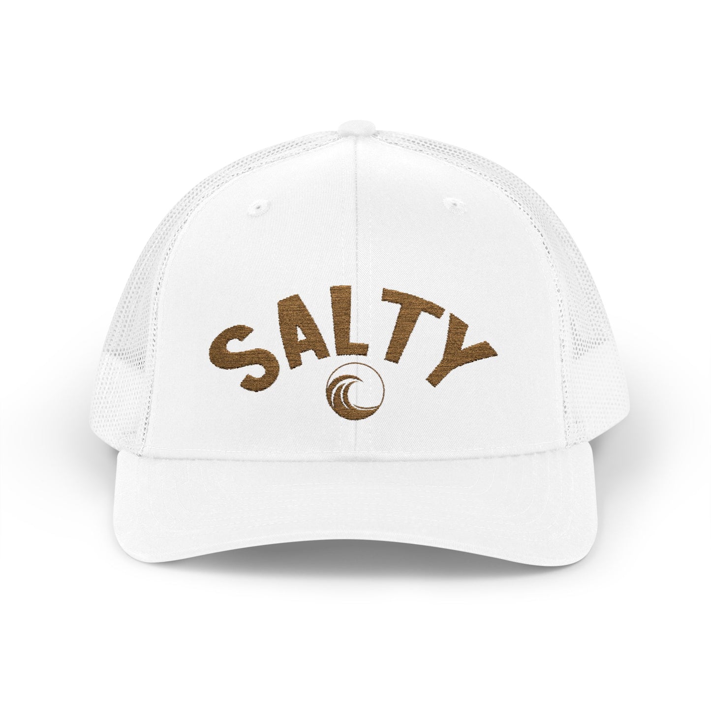 Salty Trucker Hat | 'Old Gold' Text Snapback