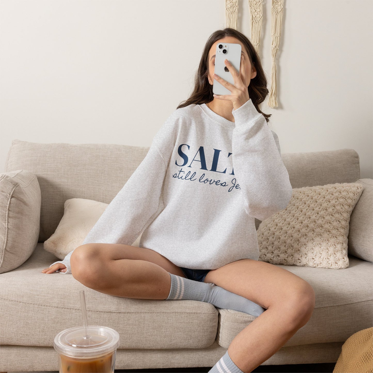 Salty still loves Jesus Sweatshirt | Christian Faith Apparel